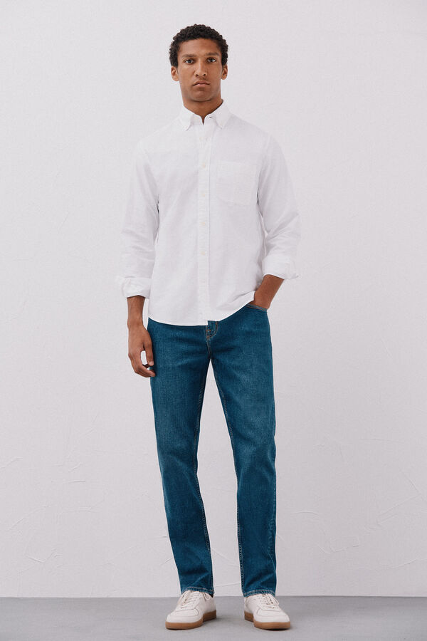 Cortefiel Camisa oxford lisa Blanco