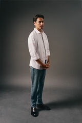 OOTO Camisa lisa popel&iacute;n Blanco