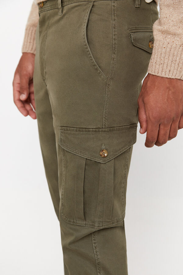 Cortefiel Pantal&oacute;n cargo Kaki