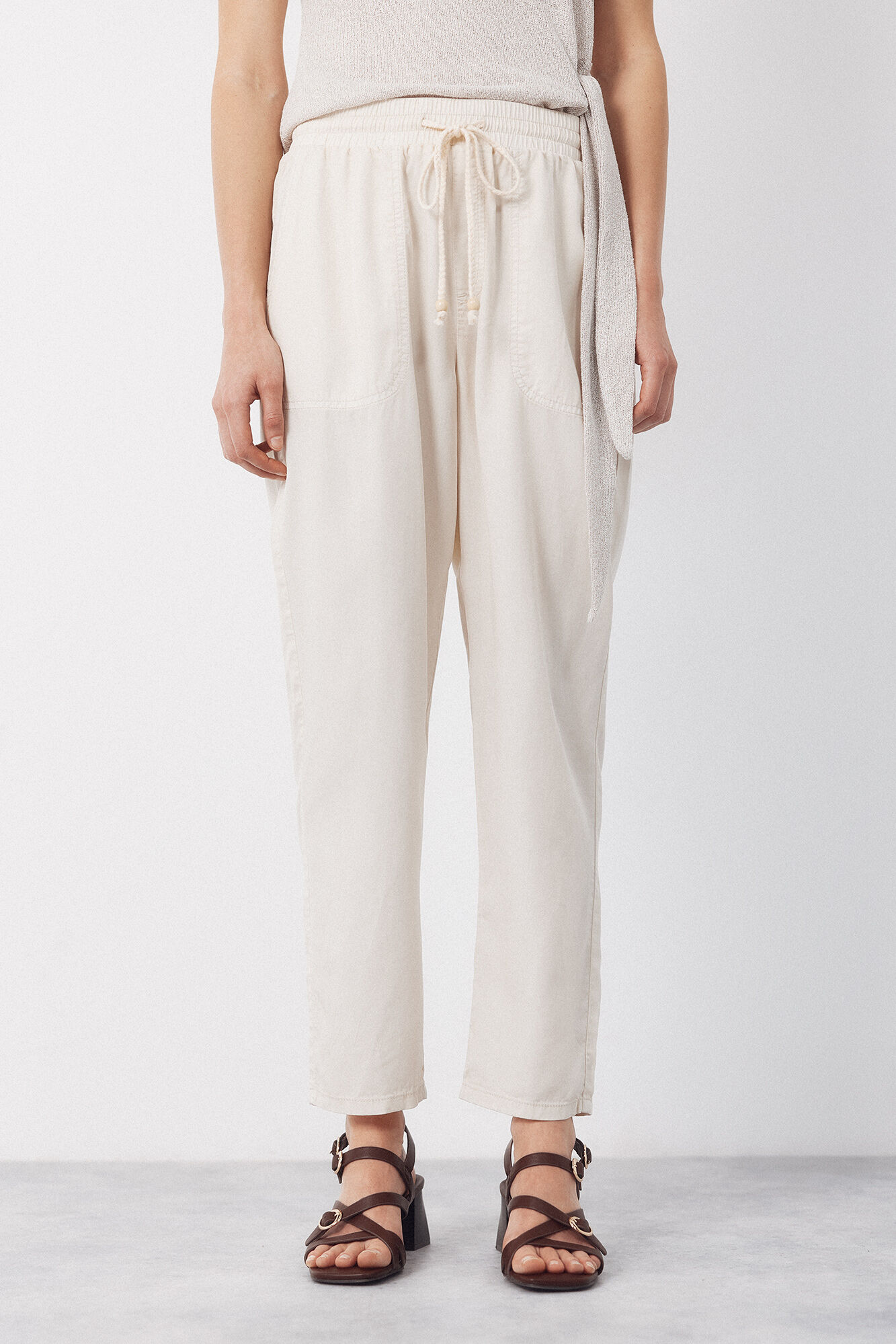 Cortefiel Pantalones fluidos de tencel