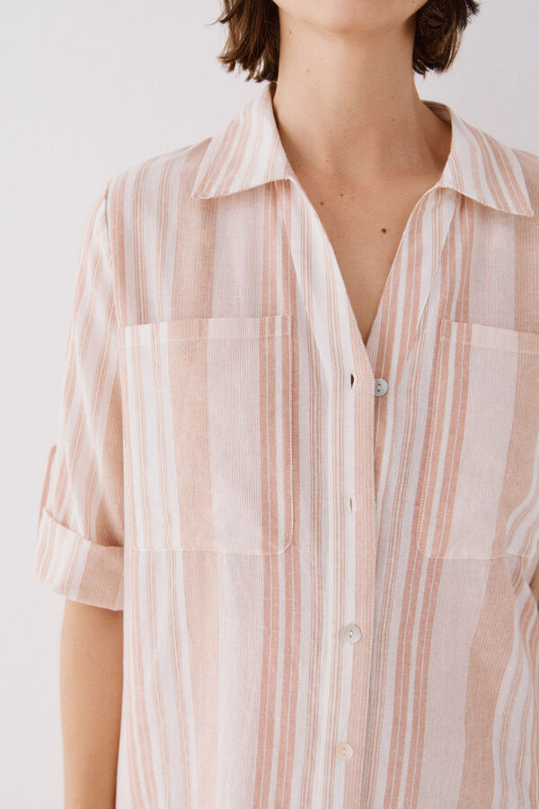 Cortefiel Caft&aacute;n camisero largo Coral