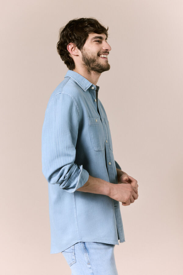 OOTO Camisa vaquera manga larga&nbsp; Azul