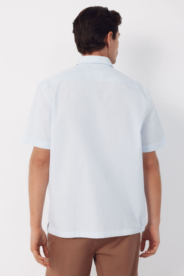 Cortefiel Camisa rayas manga corta Azul