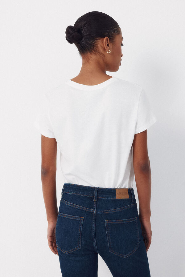 Cortefiel Playera con estampado posicional Rojo