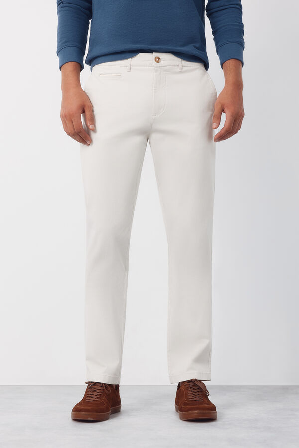 Cortefiel Pantal&oacute;n chino slim fit Marfil