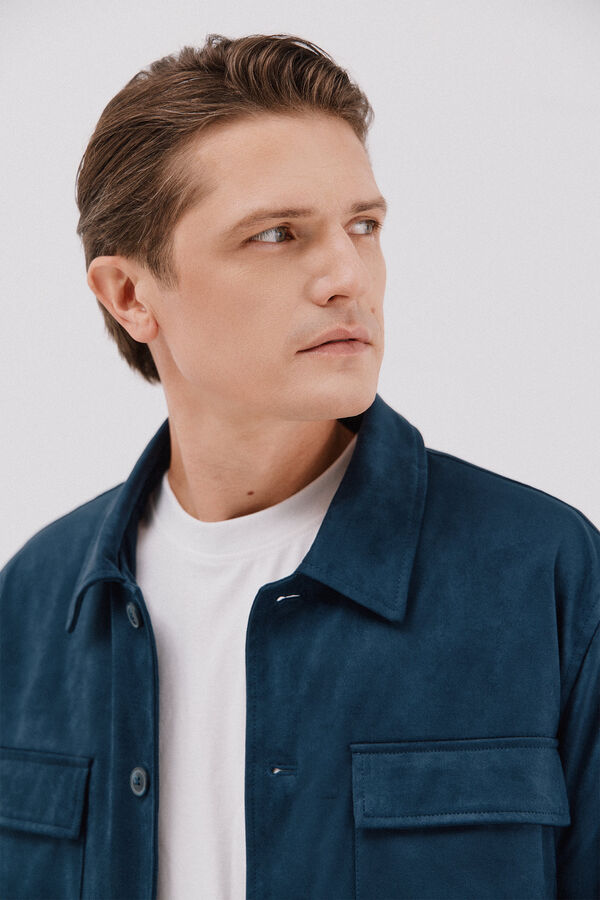 Cortefiel Sobrecamisa efecto ante Azul oscuro