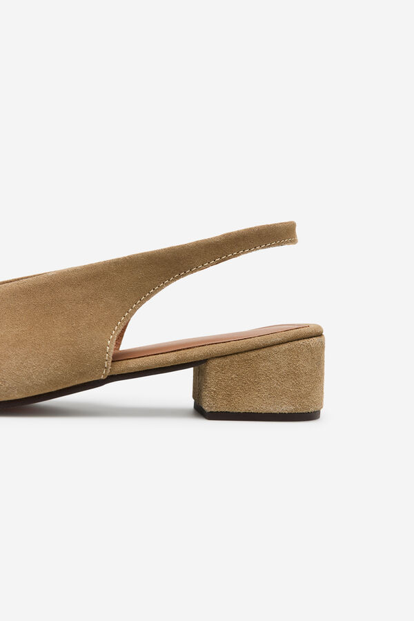 Cortefiel Zapato de tac&oacute;n destalonado de piel Arena