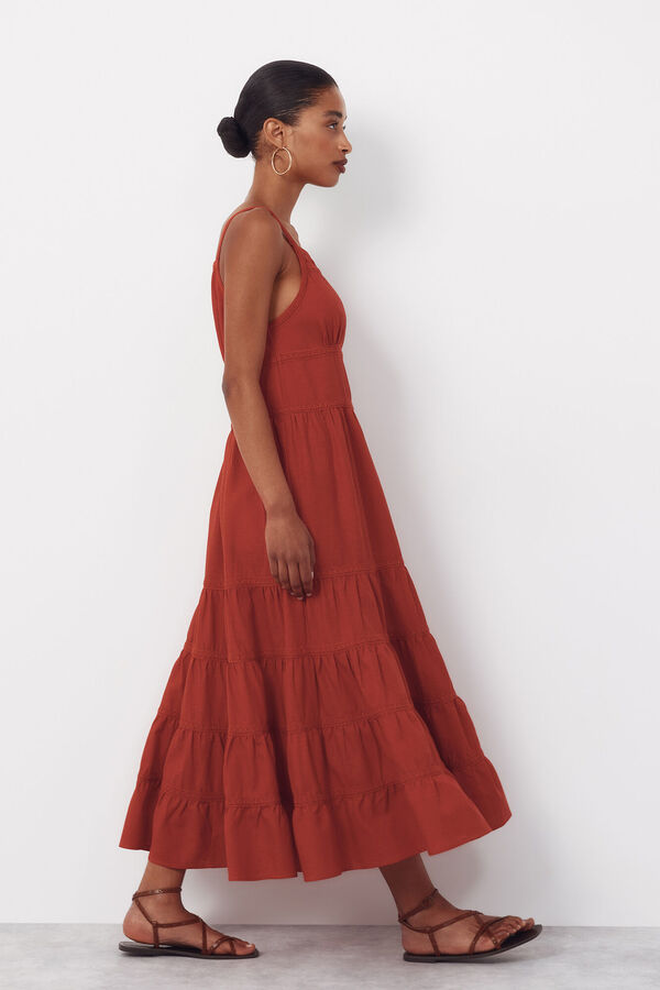 Cortefiel Vestido estampado Rojo