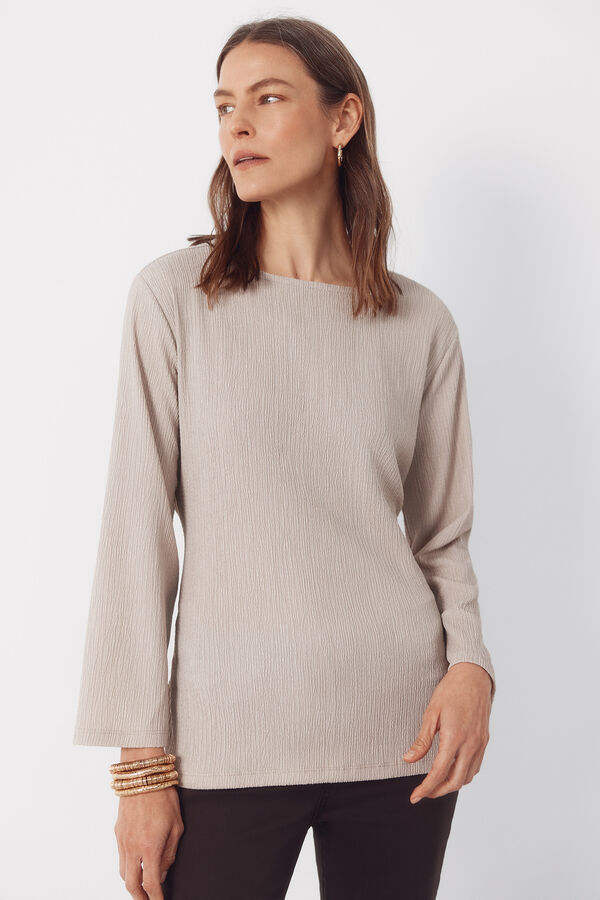 Cortefiel Top con nudo delantero Beige