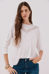 Cortefiel Playera b&aacute;sica  Blanco