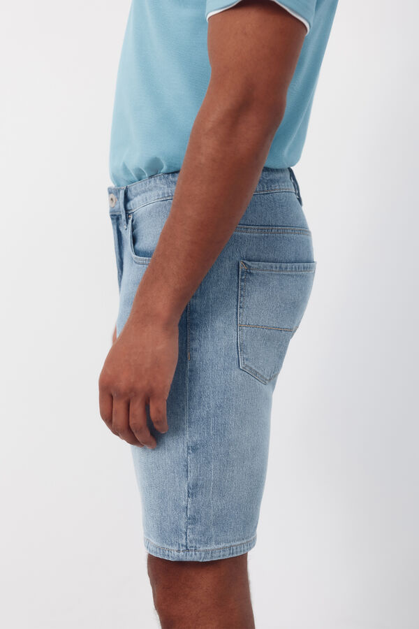 Cortefiel Bermuda denim regular Azul