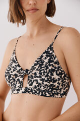 Cortefiel Top bikini estampado animal con nudo Estampado blanco