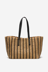 Cortefiel Bolsa shopper estampado de rayas Estampado marr&oacute;n