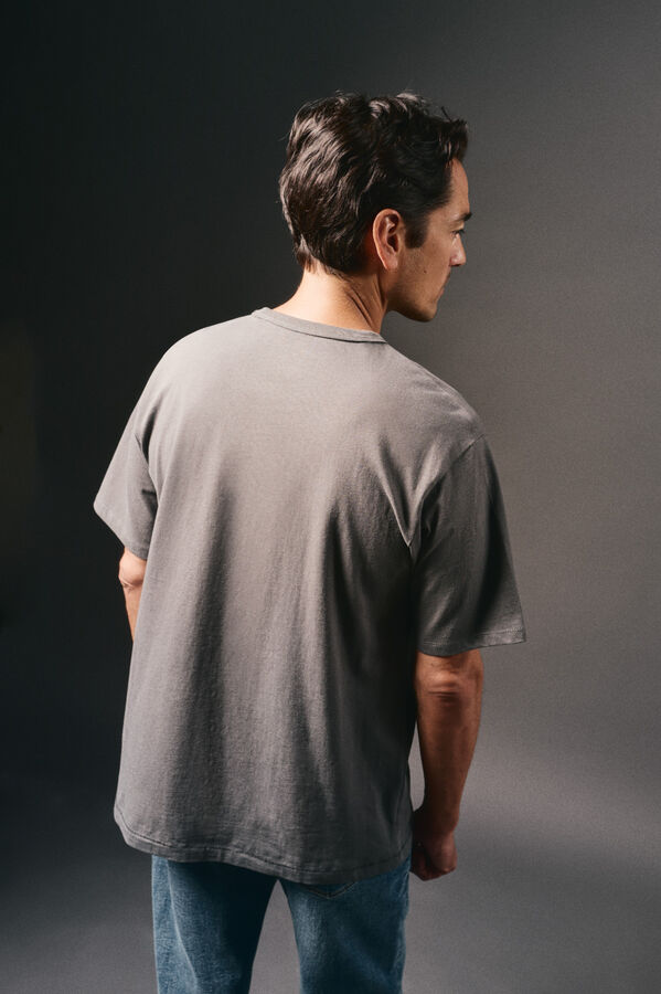 OOTO Camiseta gr&aacute;fica lavada Gris