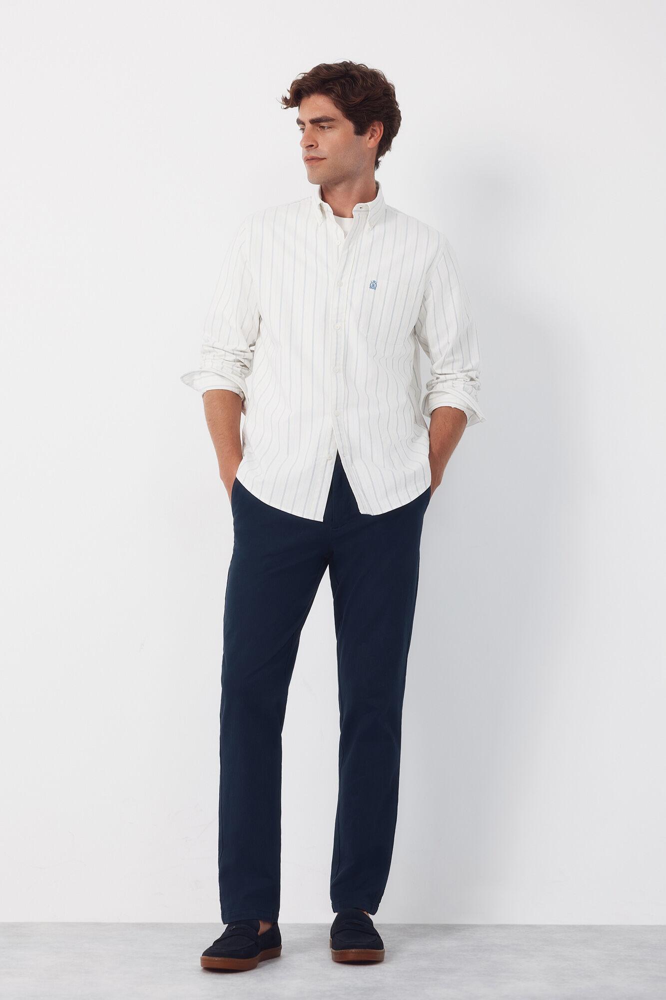 Cortefiel Pantal&oacute;n chino algod&oacute;n-lino regular