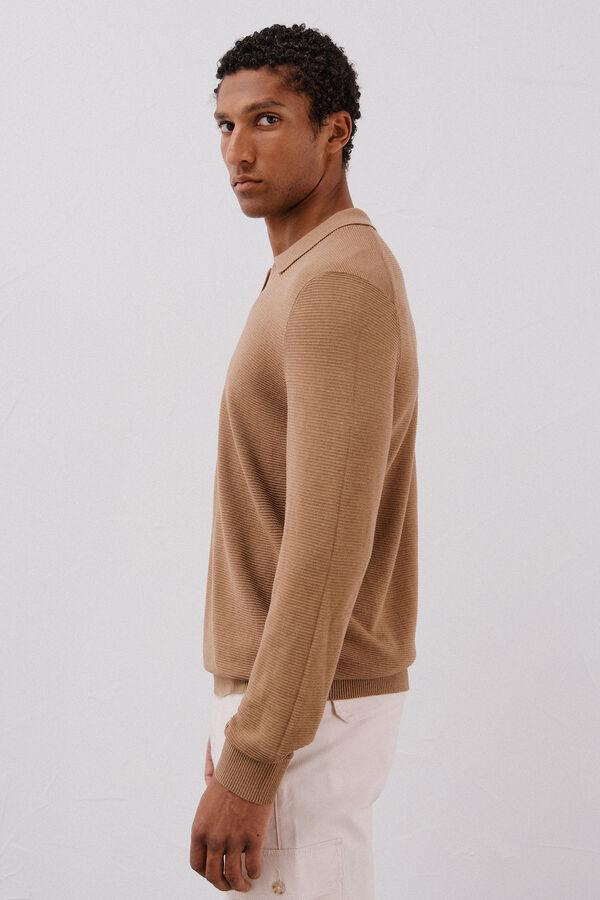 Cortefiel Su&eacute;ter tejido fino Beige