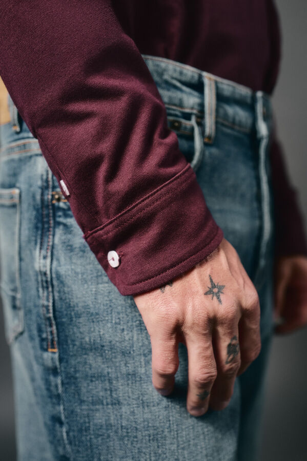 OOTO Polo manga larga Granate