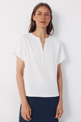 Cortefiel Playera de quillas Blanco