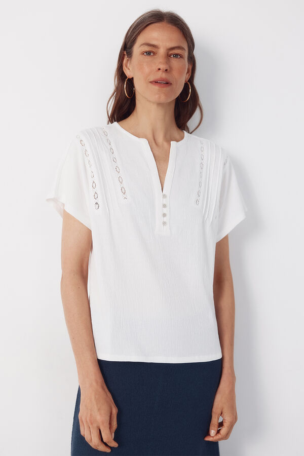 Cortefiel Playera de quillas Blanco