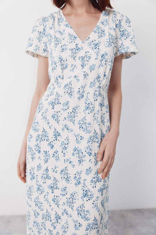 Cortefiel Vestido de estructura estampado Estampado blanco