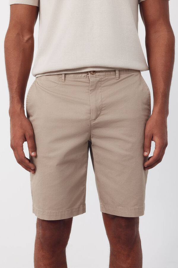 Cortefiel Bermuda chino regular print Beige