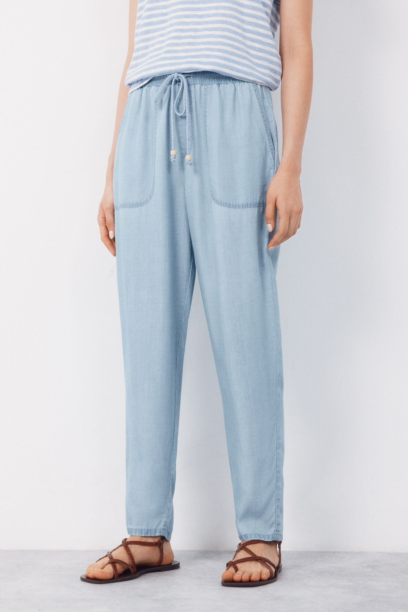 Cortefiel Pantalones fluidos de tencel