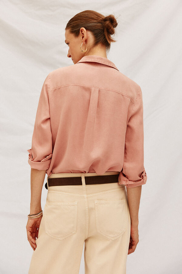 Cortefiel Camisa denim tencel Rosa