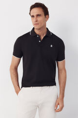 Cortefiel Polo COOLMAX&reg; cuello jacquard Negro