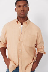 Cortefiel Camisa lisa oxford slub Naranja