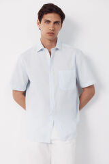Cortefiel Camisa rayas manga corta Azul