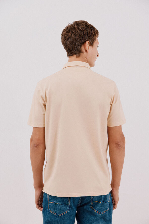 Cortefiel Polo liso piqu&eacute; Beige