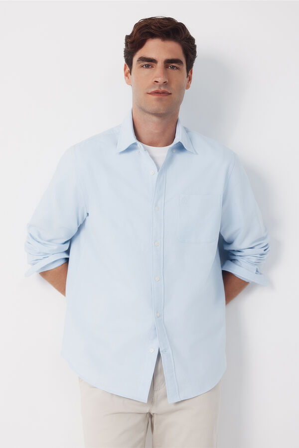 Cortefiel Camisa oxford lisa Azul
