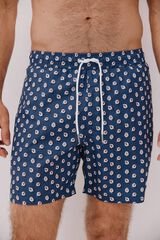 Cortefiel Ba&ntilde;ador estampado flotadores Azul marino