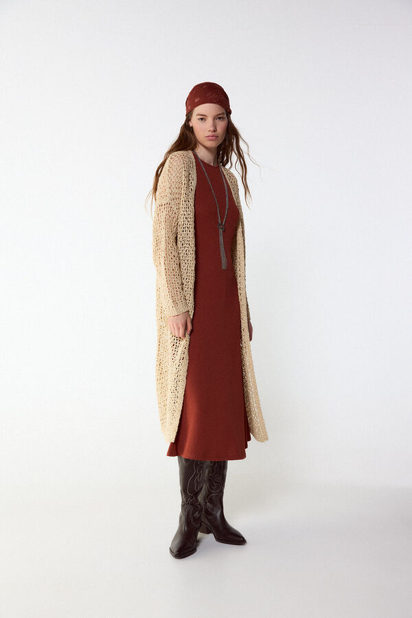 Slowlove C&aacute;rdigan con cinta Marfil