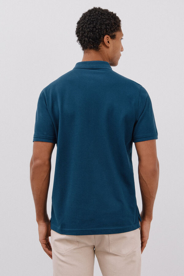 Cortefiel Polo b&aacute;sico de piqu&eacute; Azul oscuro