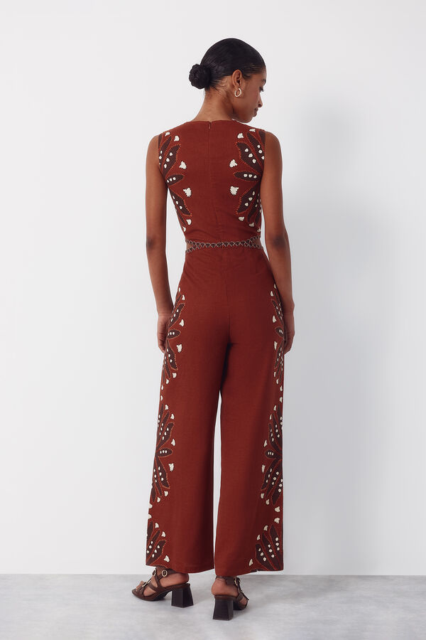 Cortefiel Jumpsuit estampado Granate