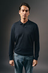 OOTO Jersey cuello polo algod&oacute;n Azul marino