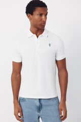 Cortefiel Polo bordado Blanco