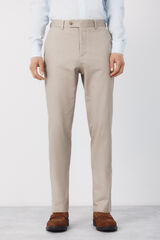 Cortefiel Pantal&oacute;n traje coordinado mezcla lino Beige