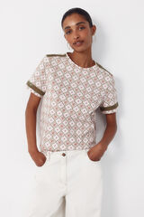Cortefiel Playera con detalle de vainicas Multicolor
