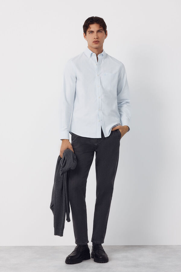 Cortefiel Camisa oxford raya candela Azul