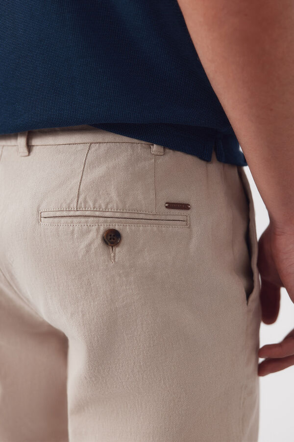 Cortefiel Pantal&oacute;n chino algod&oacute;n-lino regular Beige