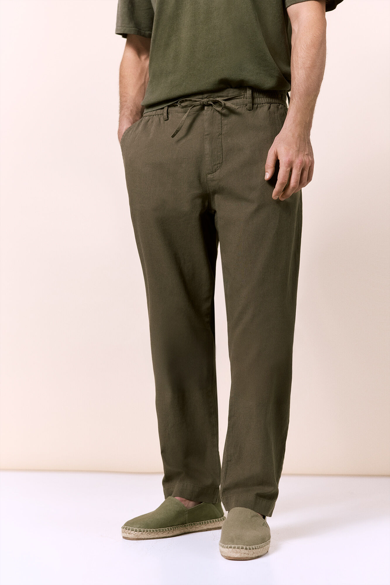 OOTO Pantal&oacute;n de lino-algod&oacute;n regular
