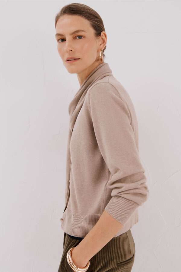 Cortefiel Chamarra con bufanda Beige