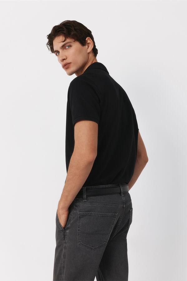 Cortefiel Polo b&aacute;sico piqu&eacute; slim Negro