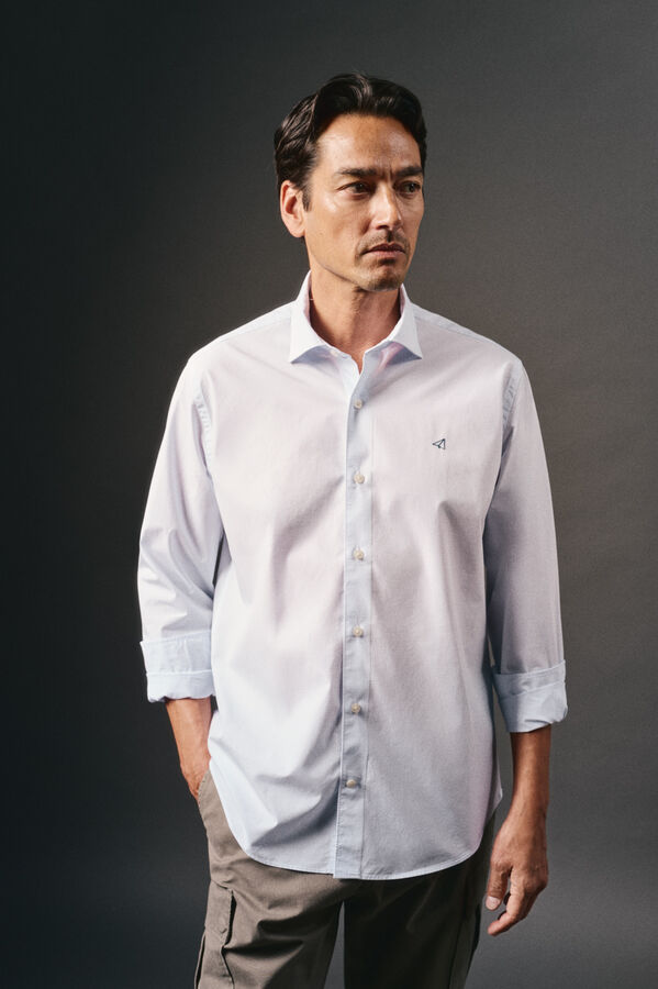 OOTO Camisa lisa popel&iacute;n Blanco