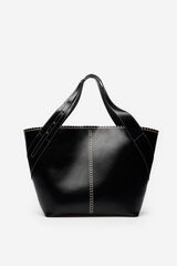 Cortefiel Bolsa de playa con pespuntes Negro