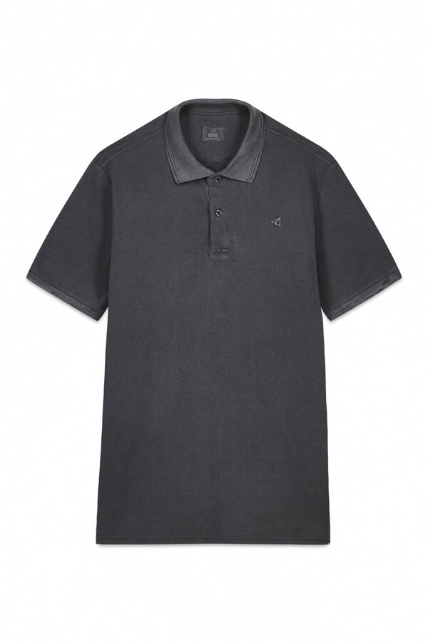 OOTO Polo piqu&eacute; lavado bordado avi&oacute;n Gris