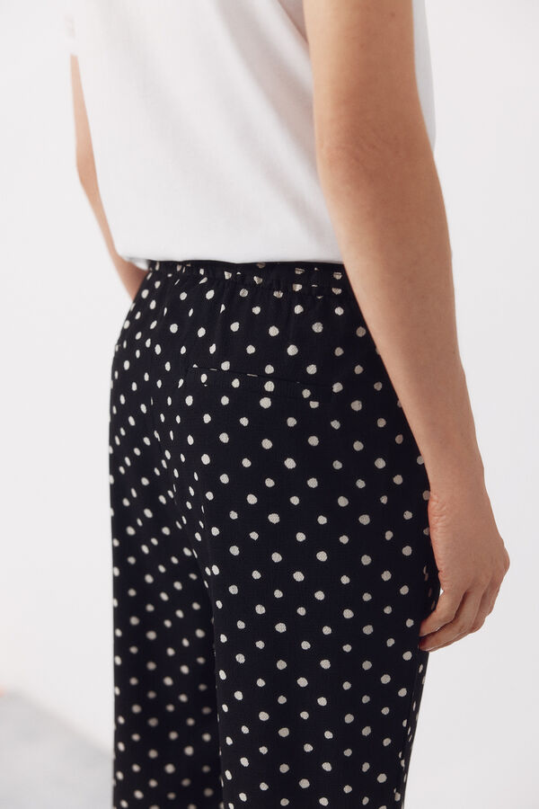 Cortefiel Pantal&oacute;n fluido con textura Estampado blanco