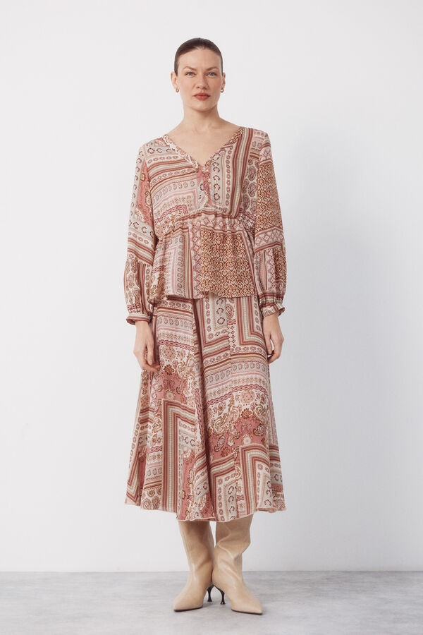 Cortefiel Blusa estampada Estampado morado